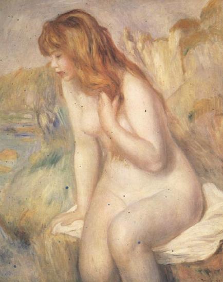 Pierre Renoir Bather on A Rock oil painting picture
